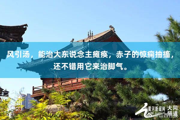 风引汤，能治大东说念主瘫痪，赤子的惊痫抽搐，还不错用它来治脚气。