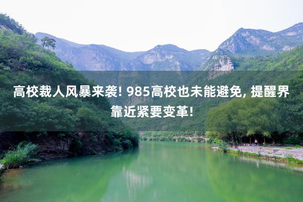 高校裁人风暴来袭! 985高校也未能避免, 提醒界靠近紧要变革!
