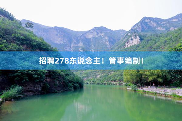 招聘278东说念主！管事编制！