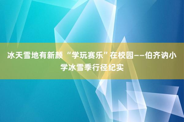 冰天雪地有新颜 “学玩赛乐”在校园——伯齐讷小学冰雪季行径纪实